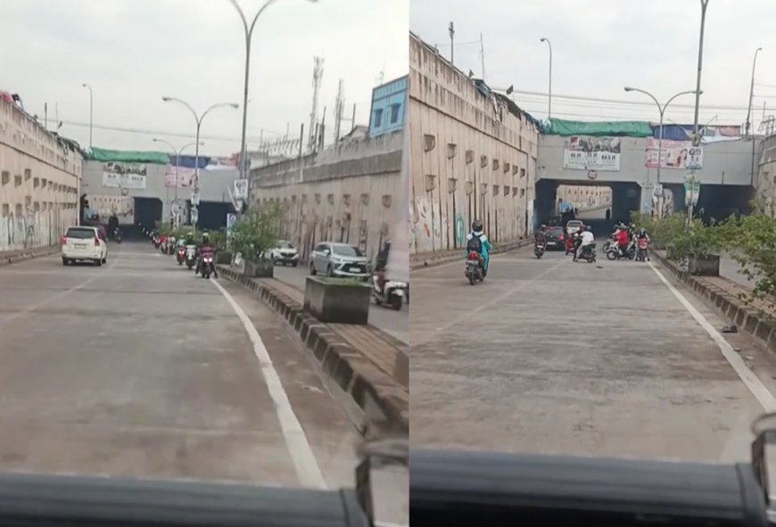 Viral Video Ambulans Hadang Puluhan Pengendara Motor yang Lawan Arah di Bekasi