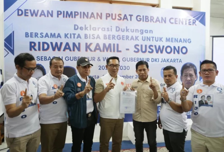 Dapat Dukungan dari Gibran Center, Ridwan Kamil-Suswono Percaya Diri Menang Pilgub Jakarta 2024