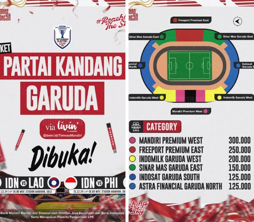 Dibuka Hari ini, Simak Harga dan Cara Beli Tiket Nonton Timnas Indonesia di Piala AFF 2024