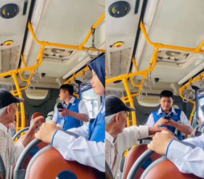 Viral Seorang Pria Tua Cekcok dengan Petugas Usai Ngotot Masuk TransJakarta Khusus Wanita