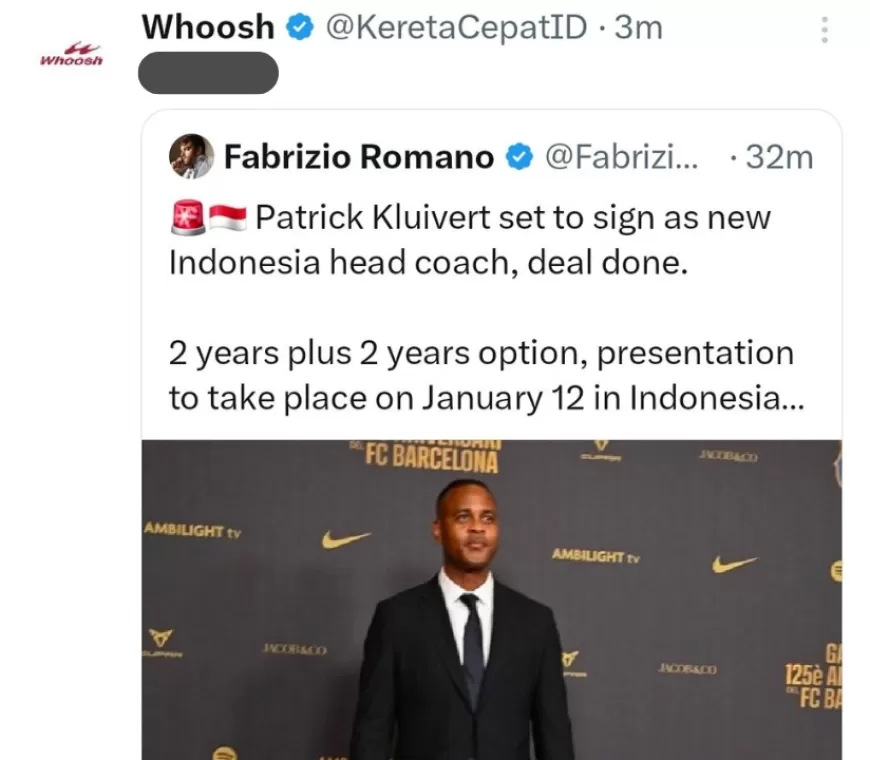 Viral! Admin Whoosh Komentar Tak Pantas di Media Sosial Terkait Patrick Kluivert, Manajemen Pastikan Beri Sanksi