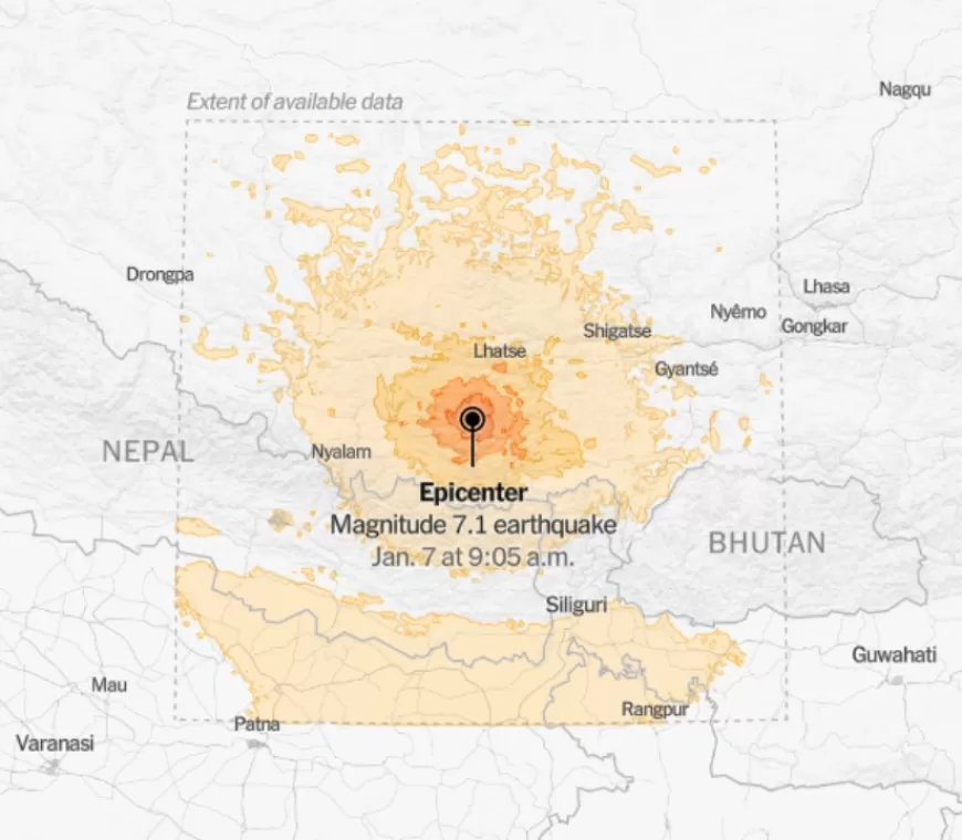 Gempa M 7,1 Guncang Tibet, Getaran Terasa di India hingga China