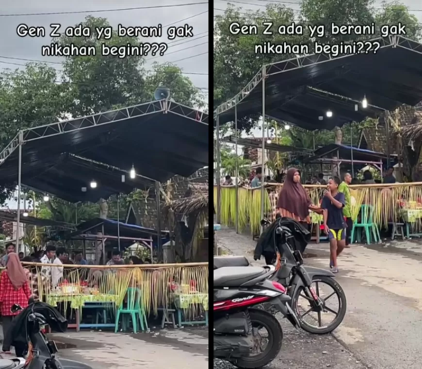 Viral Pernikahan Usung Konsep Jadul 70'an di Samping Pasar Banyuwangi, Netizen: Gen Z Ada yang Berani Gak?