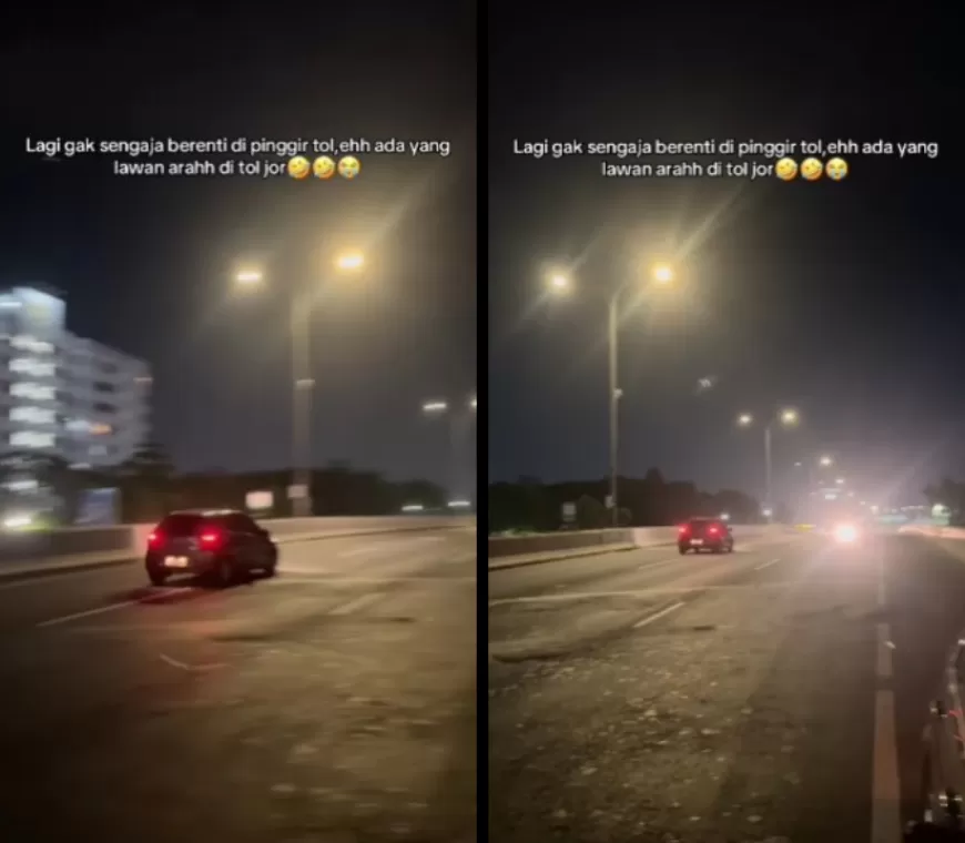 Viral Video Mobil LCGC Lawan Arah di Tol JORR saat Tengah Malam