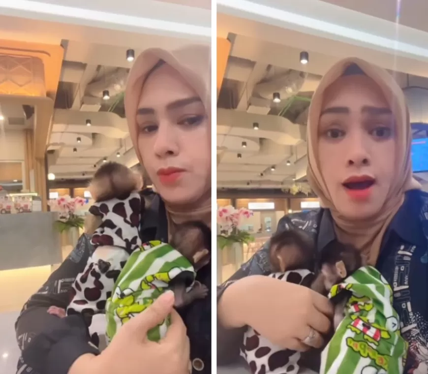 Viral! Tak Terima Ditegur Satpam gegara Bawa Monyet ke Food Court, Emak-Emak: Di Sini Banyak Juga Manusia Kayak Binatang Masuk!