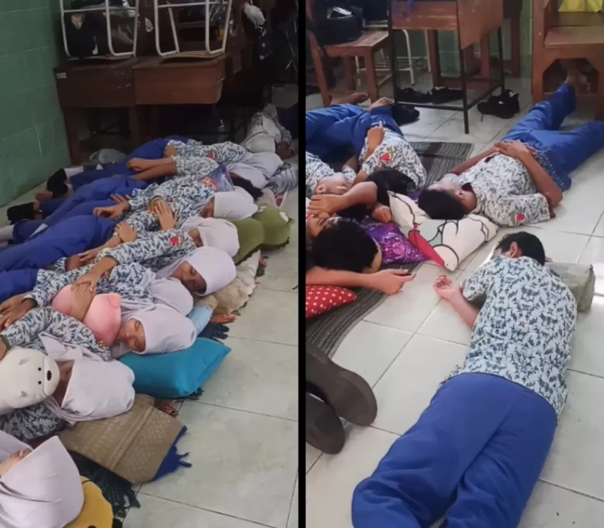 SMPN 39 Surabaya Uji Coba Program Tidur Siang di Sekolah