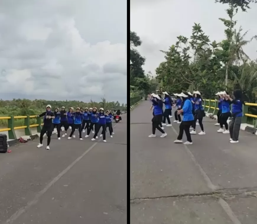 Viral Aksi Emak-emak Senam Aerobik di Tengah-tengah Jembatan Srandakan Lama