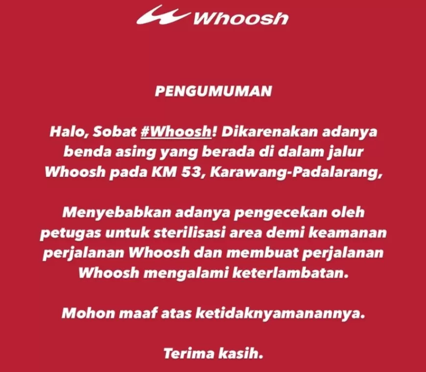 2 Kejadian ODGJ Masuk Tol dan Masuk Jalur Kereta Cepat Whoosh Diduga Lewat Saluran Air