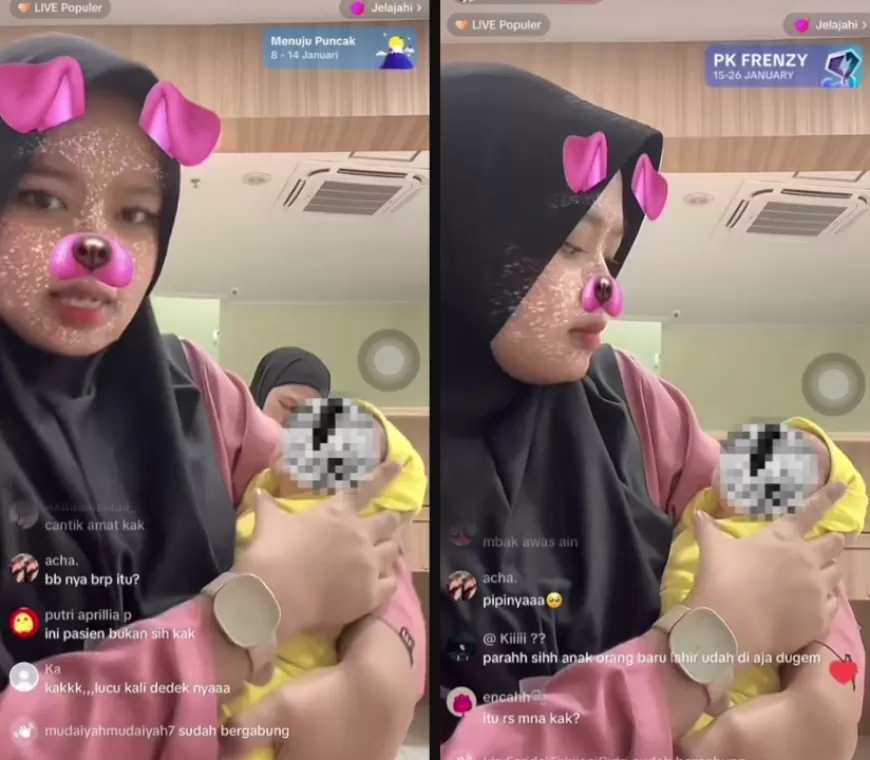 Viral Video Perawat di Batam Ajak Bayi Baru Lahir Joget di Live TikTok