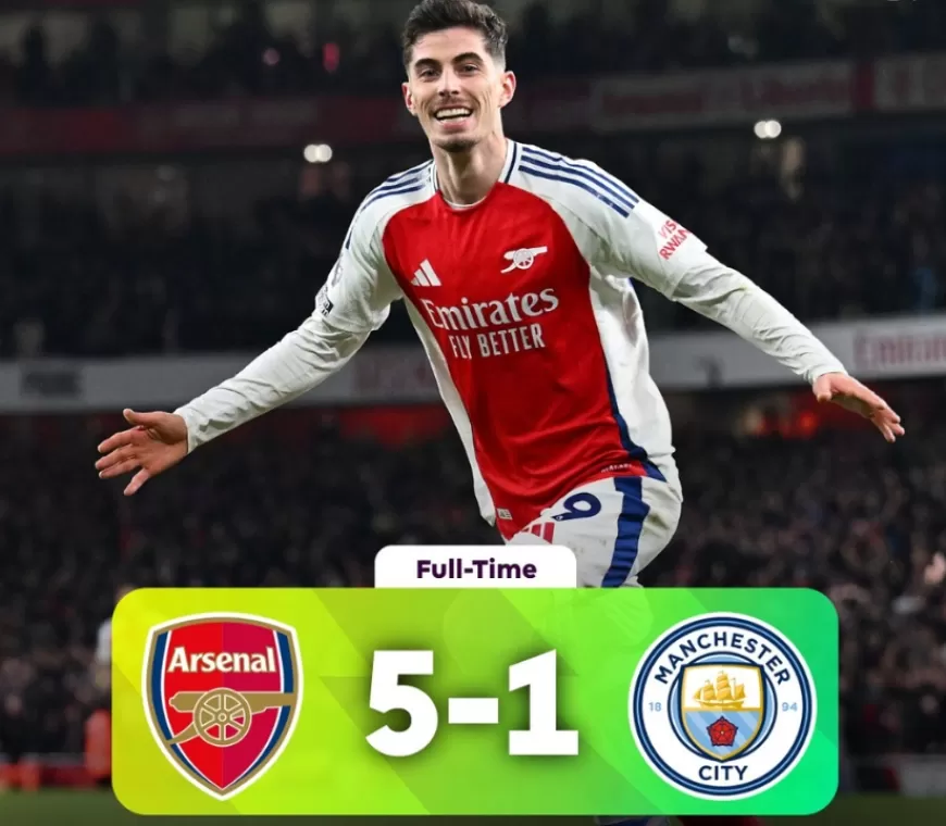 Hasil Liga Inggris: Man City Dibantai Arsenal, Skor 1-5