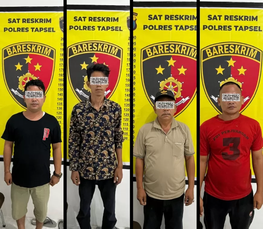 Polres Tapsel Tangkap 4 Tersangka Tindak Perjudian Jenis Meja Tembak Ikan