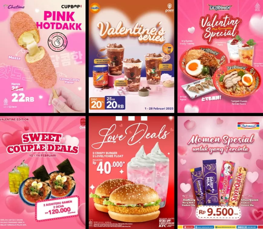 Daftar Promo Valentine 2025: Diskon Spesial Makanan dan Minuman di Berbagai Gerai