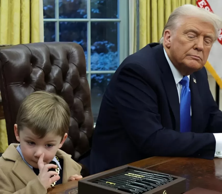 Momen Anak Elon Musk Ngupil di Dekat Donald Trump